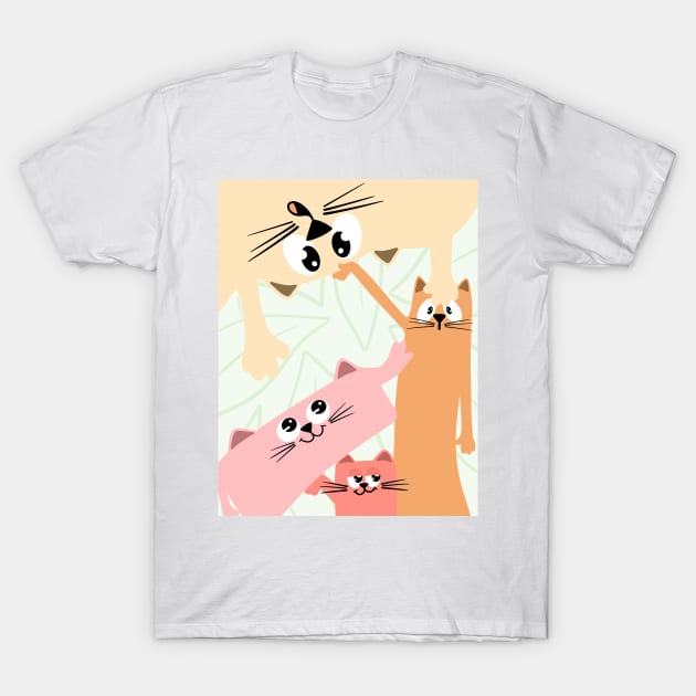 Abstract Cats T-Shirt by Nuffypuffy